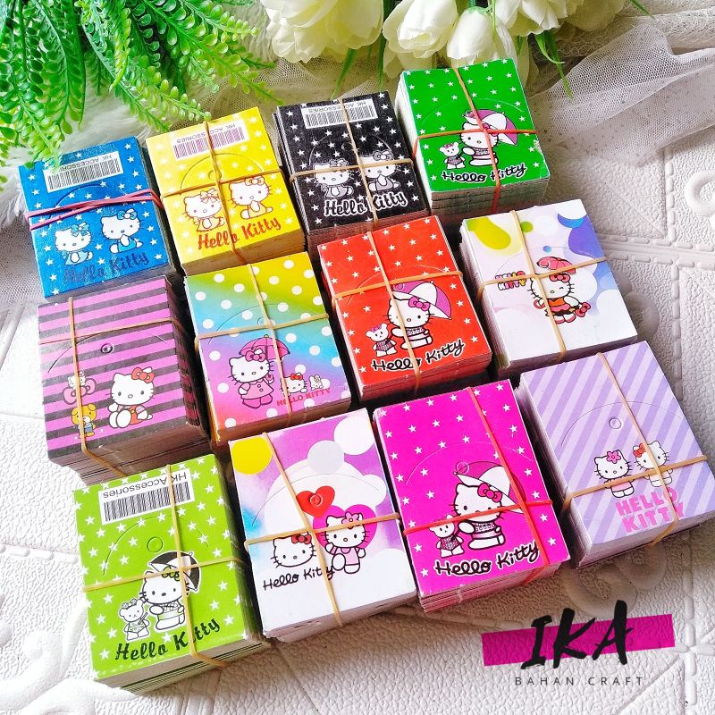 

[IKA] 100lbr Hangtag Label Aksesoris Hello Kitty- Paris Eiffel- Stroberi- Smile- Accessories / Kar Display Gantung Aksesoris