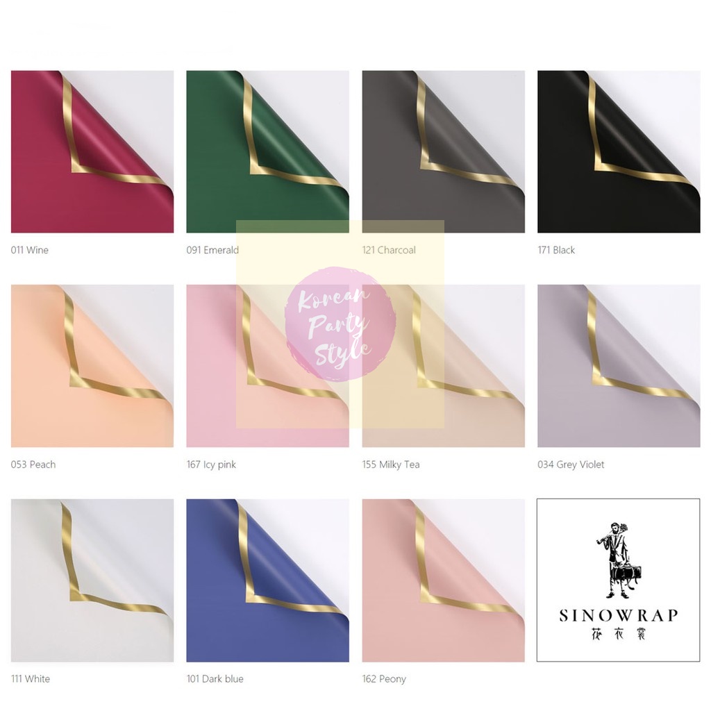 

KOREAN KERTAS BUNGA XXYXY GOLD LINE SOLID/PASTEL COLOR XXJA FLOWER WRAPPING ECER PAPER BISA CAMPUR WARNA WARNI