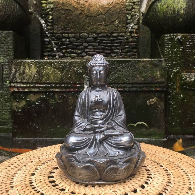 Patung Budha miniatur patung budha antik silver warna patung budha