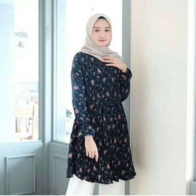 LONG TUNIK RAYON VISCOSE PREMIUM BUSUI ATASAN TUNIK MOTIF BEST SELLER FASHION MUSLIM WANITA TERBARU