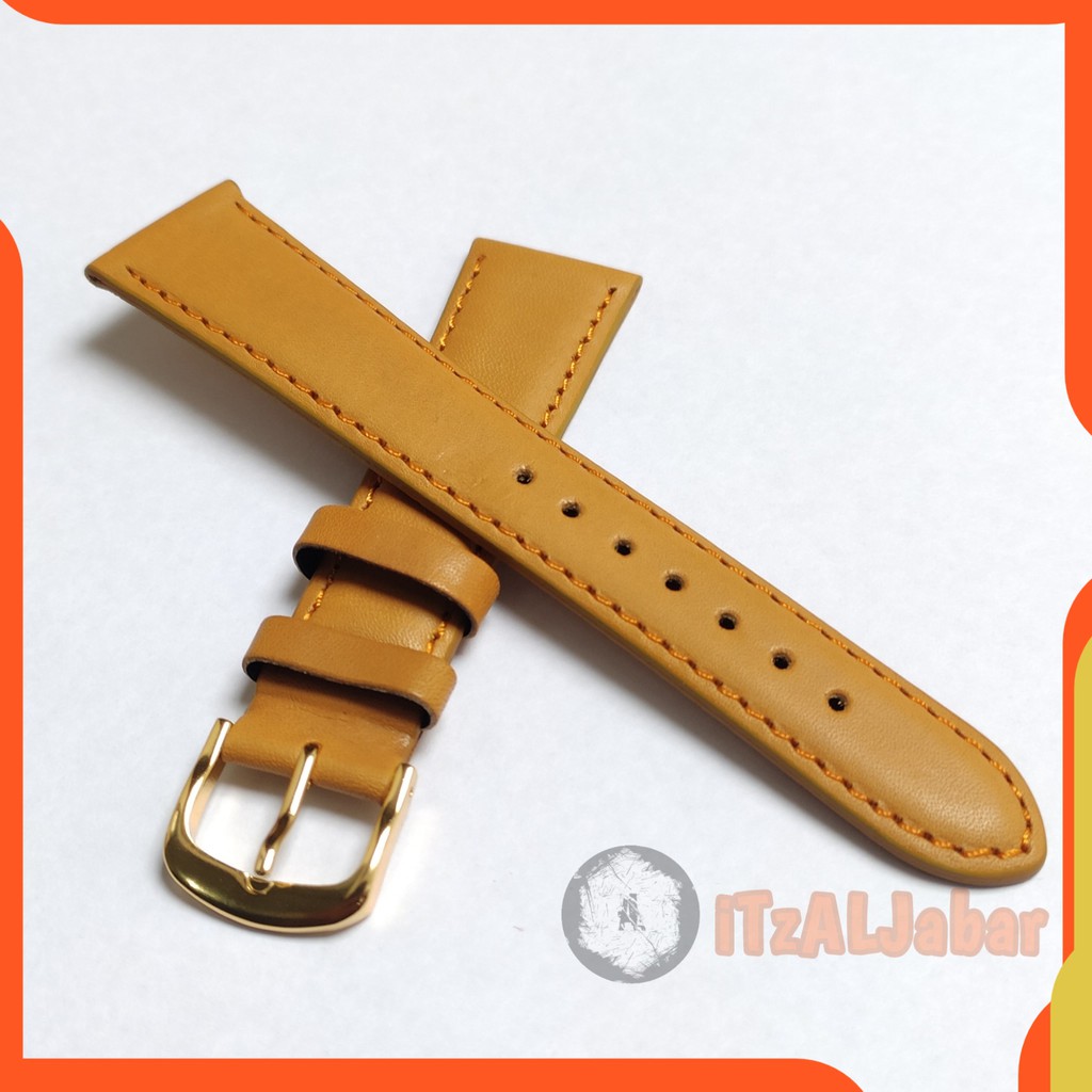 Tali jam tangan Kulit 20mm Leather strap Coklat terang GT20