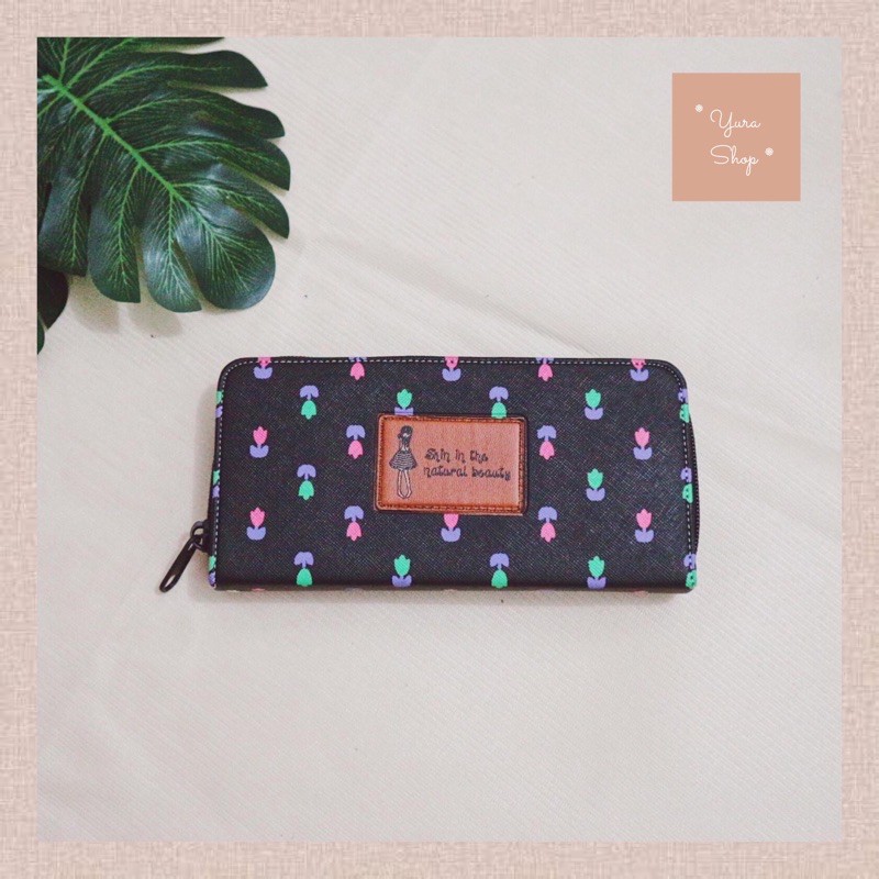 Dompet Panjang Motif Tulip Korea | Shin In The Natural Beauty Wallet | Yurashop