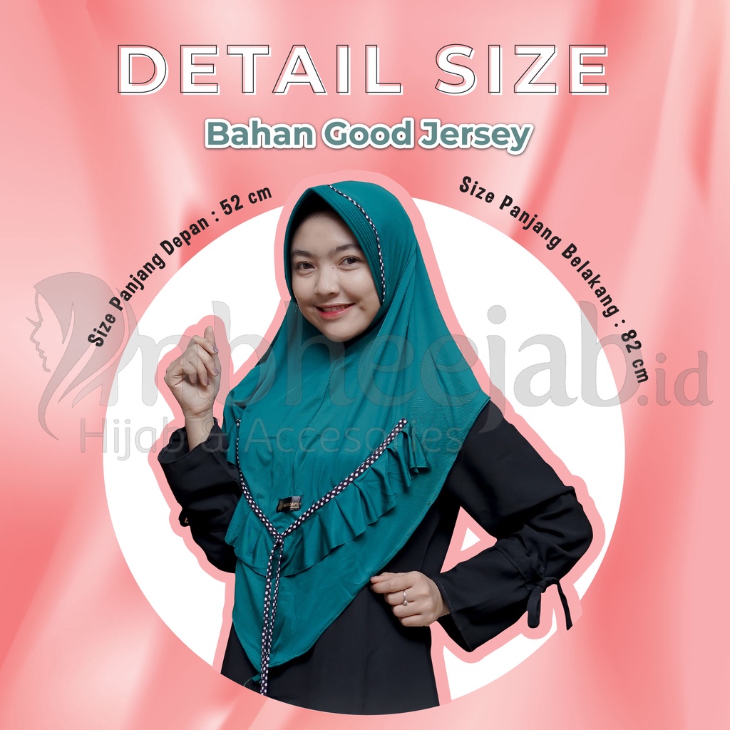 Hijab Bergo Instan Rempel Polka Jersey Original-3