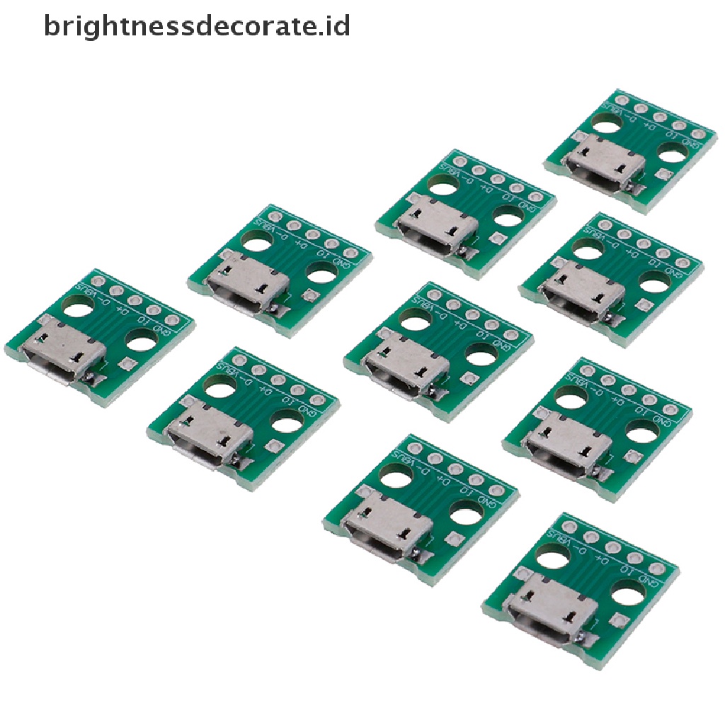 10pcs Papan Konverter Konektor Pcb Micro Usb Ke Dip Adapter 5 Pin Female