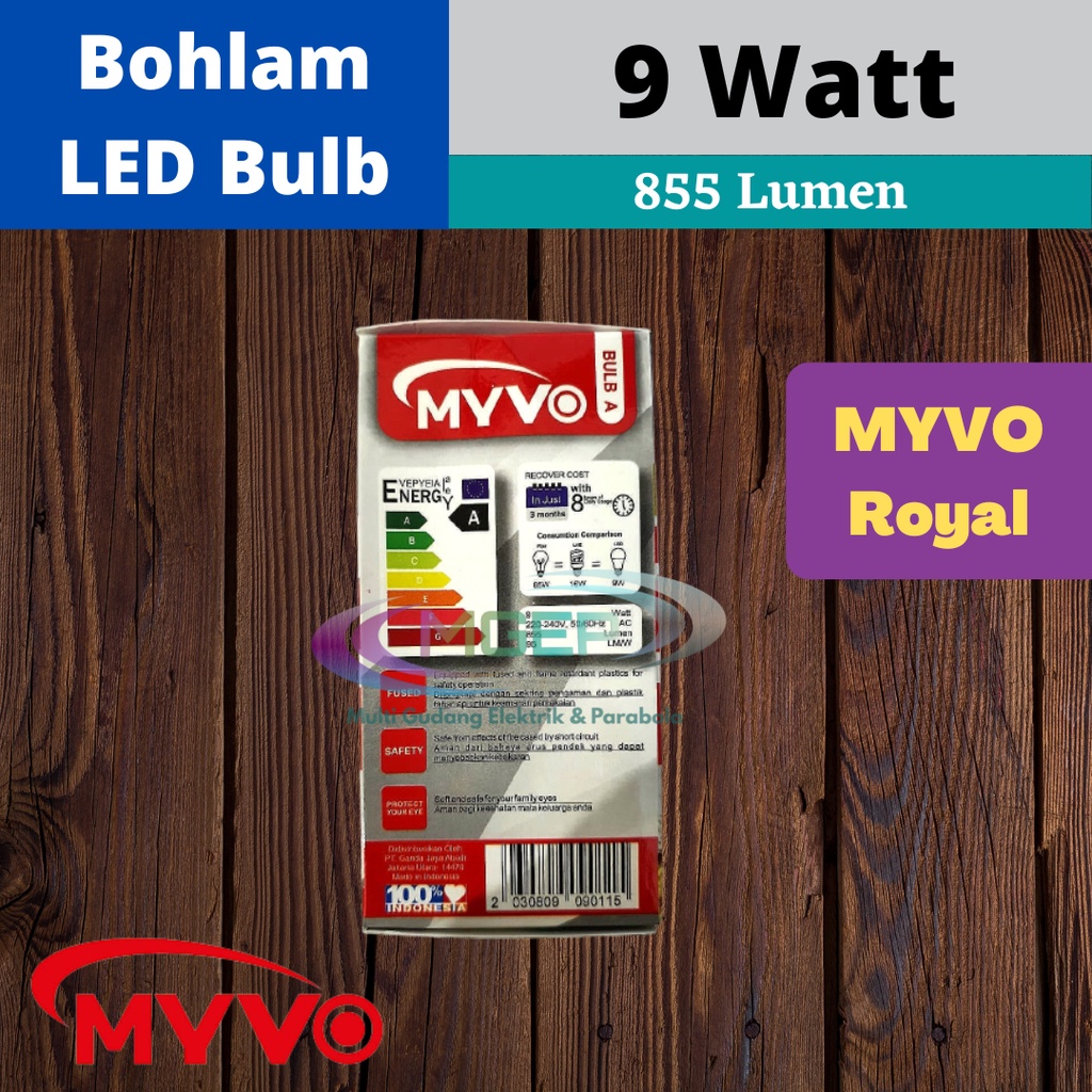 Bohlam LED Emergency Myvo Royal 9 Watt + fitting Lampu darurat Lampu Magic