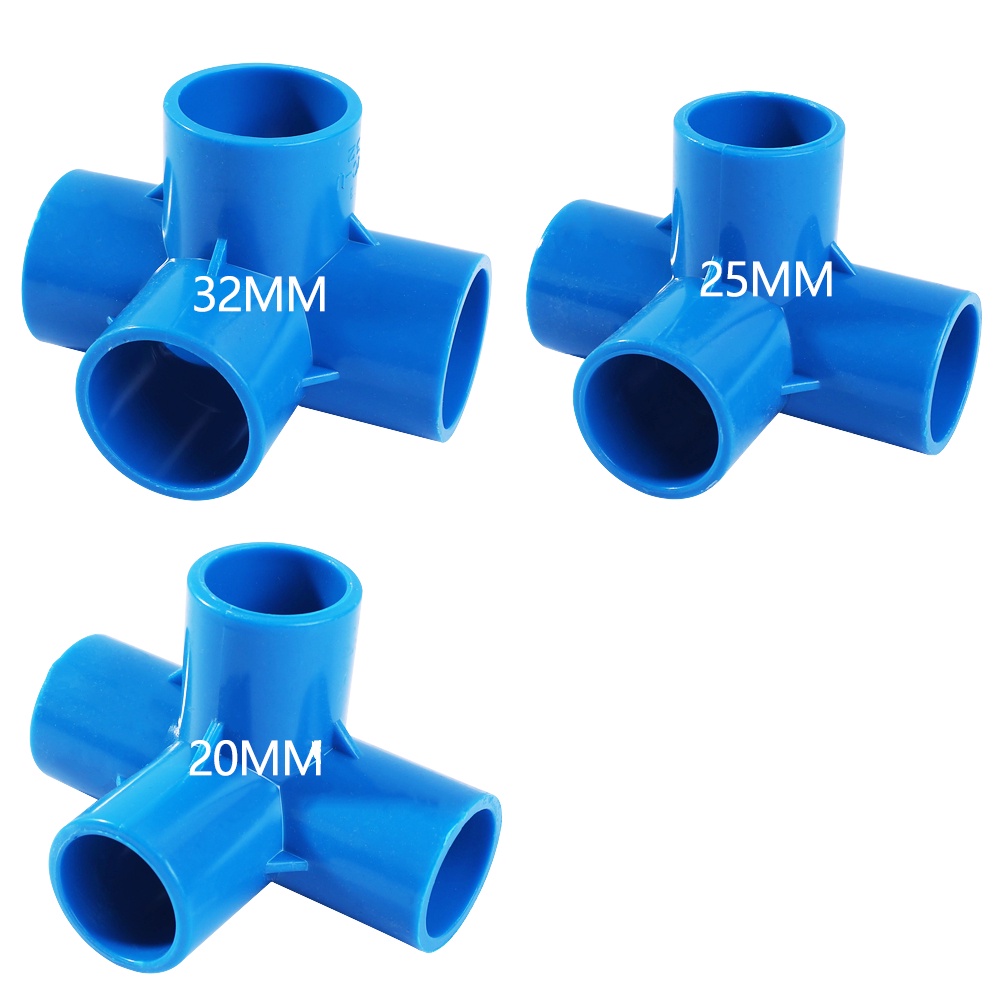 20-50mm Konektor Pipa PVC Biru / Tabung Air Irigasi Siku T Alat DIY