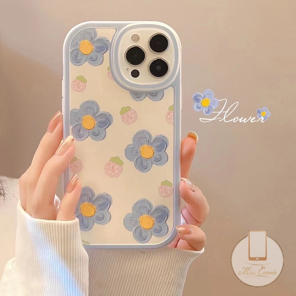 Samsung A03 A04 A04s A13 A73 A23 M23 A04E A53 A14 A22 A12 A11 A52 A32 A20 A03s A72 A51 A50 A50s A30s A71 A31 A21s Segar Musim Panas Lensa Bunga Oval Pattern Shockproof Soft Tpu Case