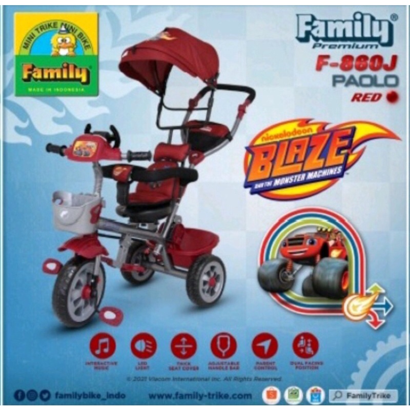 SEPEDA ANAK RODA TIGA FAMILY F860J Paolo