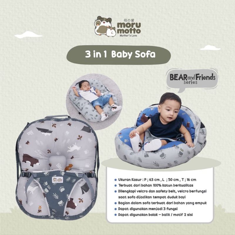 0(( MORU MOTTO )) SOFA Bayi 3in 1 [[ BEAR And FRIENDS ]] Series MMK 9002 | By DIALOGUE .
