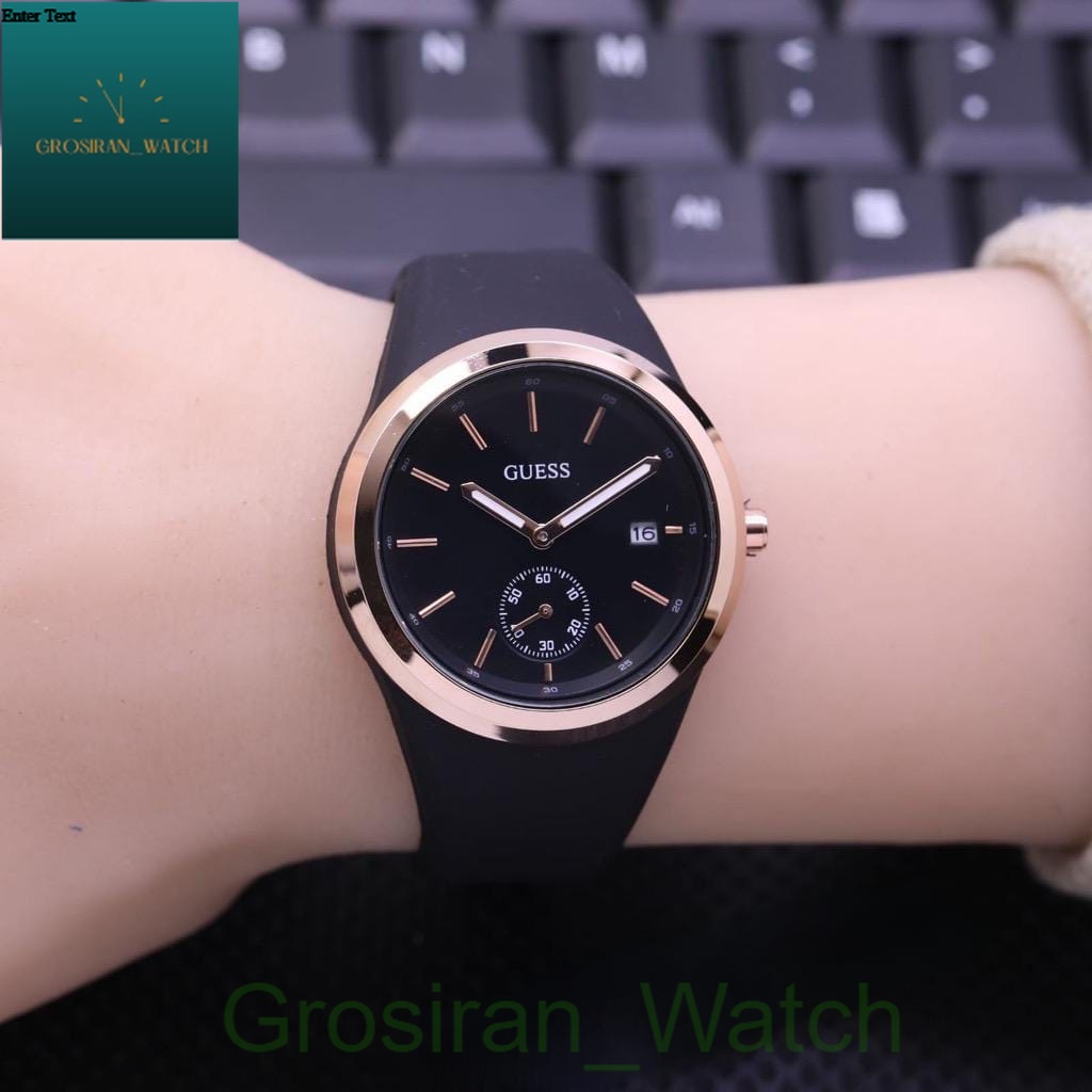 Jam Tangan Wanita FAshion Rubber Guess Detik Bawah OFF Hiasan GUS-28 [G_W]