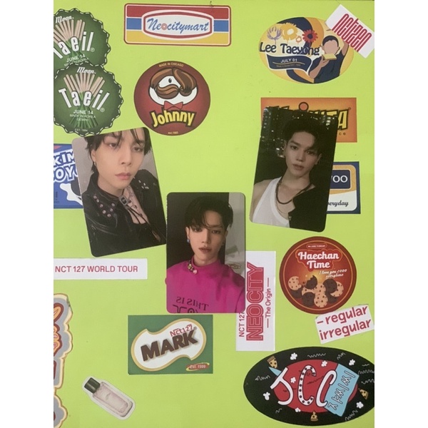 Photocard NCT 127 Sticker Album Johnny - Sticker. Taeyong - Sticky dan Seoul city