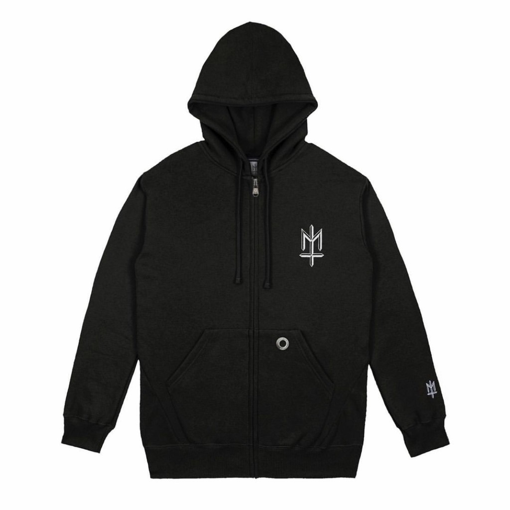 ZIP HOODIE MATERNAL WARNA HITAM