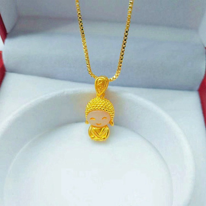 Fancyqube Lucky Charm Necklace Cartoon Buddha Titanium Neckalce No Tarnish Women Fashion