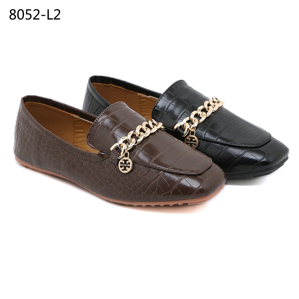 TB Croc-Effect Leather Loafers Flat Shoes #8052-L2