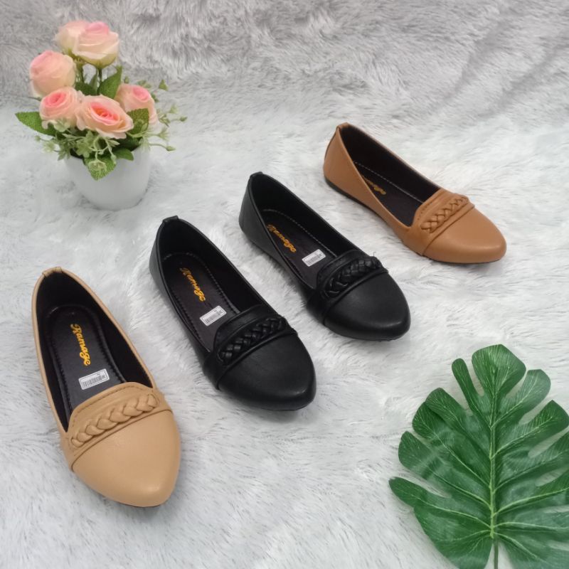 SEPATU FLAT SHOES WANITA SOL KARET H18 37/44