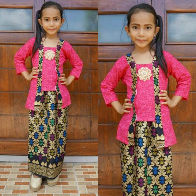 Jual Kebaya Kutu Baru Anak Panjang Kebaya Muslim Anak Batik Baju Adat ...