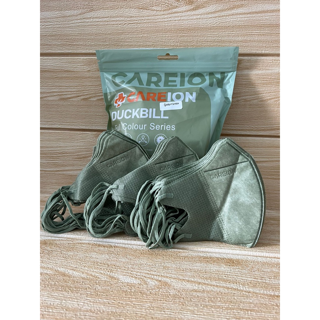 MASKER DUCKBILL CAREION FACEMASK WARNA ISI 50PC-DB SERIES MATCHA