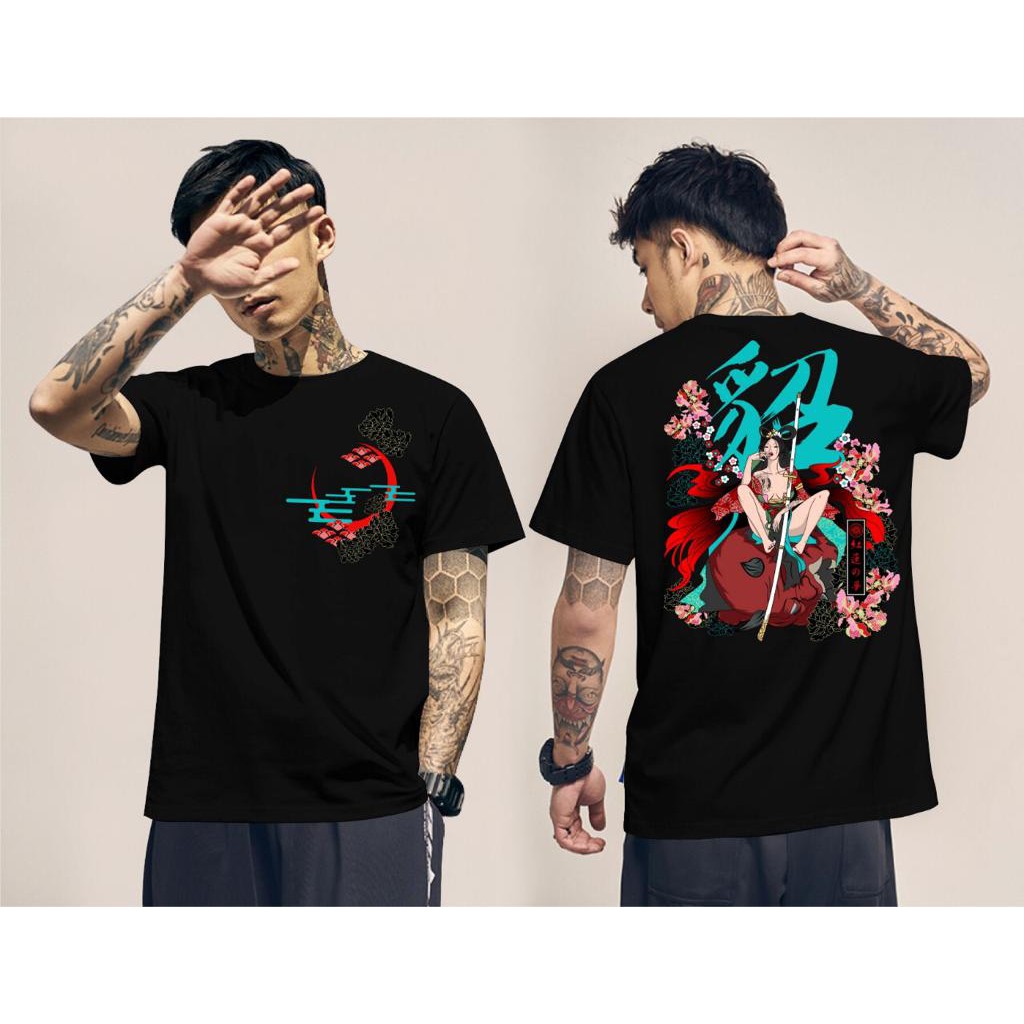 Kaos murah Kaos distro murah baju  distro pria t-shirt murah combed30s JEPANG BULAN  MERAH BIRU
