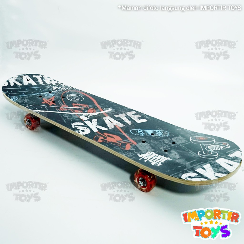 Mainan Skateboard Besar Kayu Berkualitas Berbagai Variasi Motif Keren