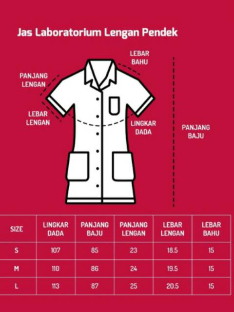 Jas Laboratorium Baju Laboratorium Lengan Pendek