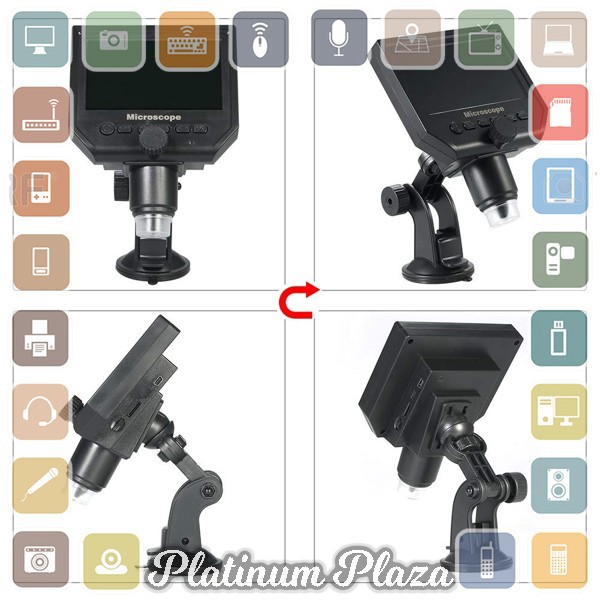 Andonstar Mikroskop Digital 3.6MP 600X dengan Monitor &amp; Suction Cup Stand - G600 - Black`TLXVO3-