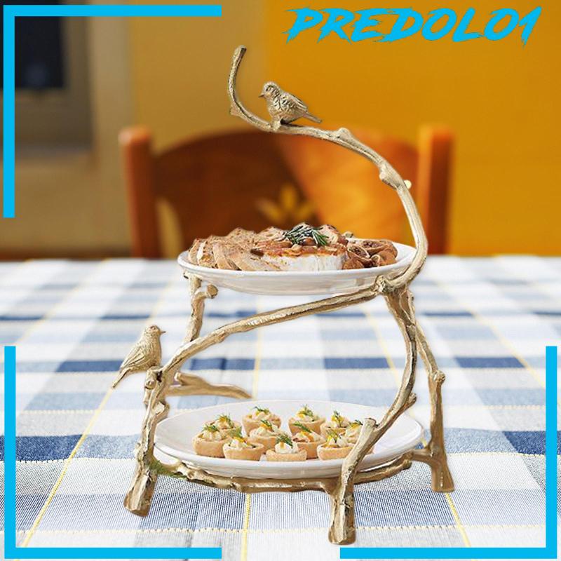 [PREDOLO1] Two-Tiered Snack Tray Key Bracelet &amp; Rings Storage Cake Dessert Plates Holder