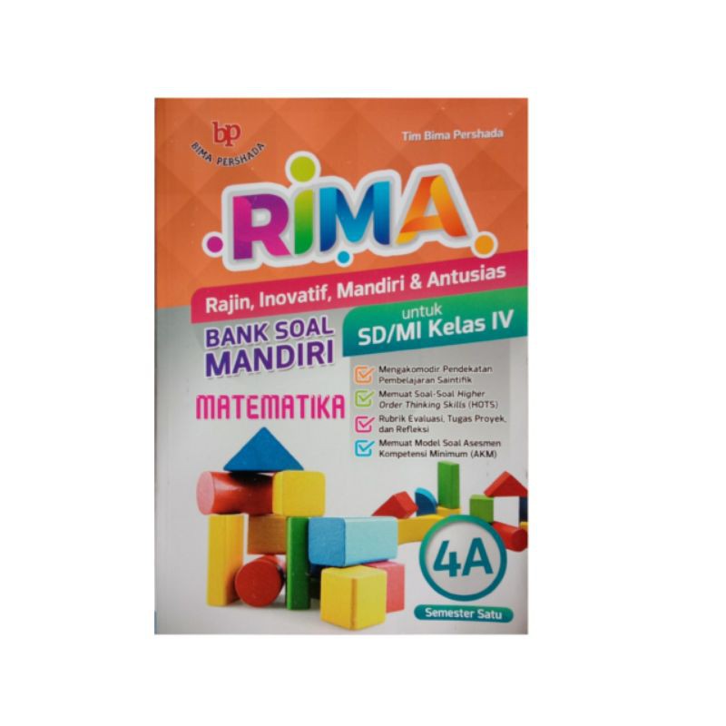 Jual Buku Rima Bank Soal Mandiri Matematika Sdmi Kelas 4a Semester 1 Indonesiashopee Indonesia