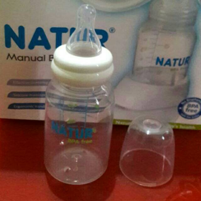 Botol Susu Bayi Newborn Natur 120ml Nipple Natur Standar neck Biomimic Tutup Botol Ring Natur