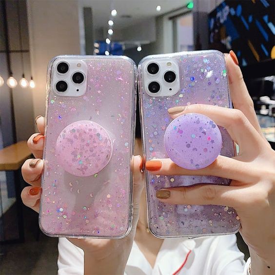 Case samsung A50 A50S A30S A70 A20 A30 Glitter Jelly With Casing Pop socket