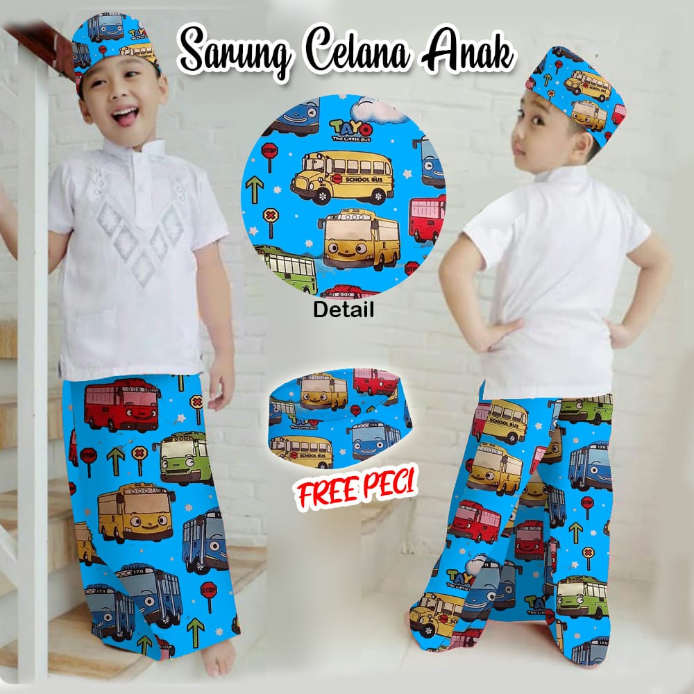 Sale Sarung Celana Anak Instan Karakter Wadimor Free Peci lucu
