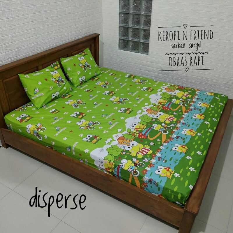sprei karakter keropi size 120x200,160x200,180x200,200x200