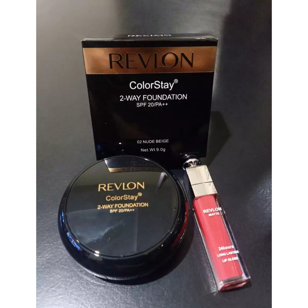 PROMO Paket Bedak Revlon 2 in 1, Lipstick Revlon 3D