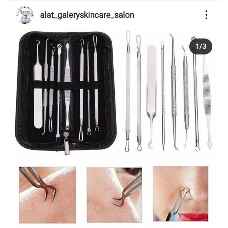 1set pinset comedo 8in1 alat facial komedo