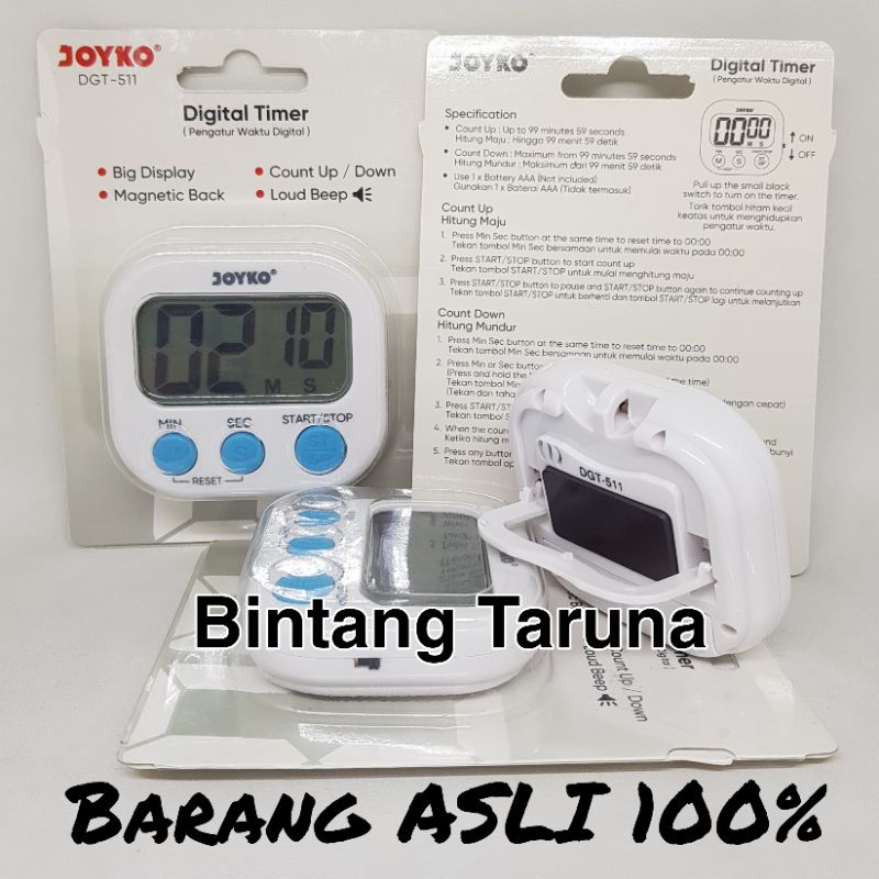 Digital Cooking Count Down Alarm Timer Joyko DGT-511 (Putih) Timer Masak Joyko DGT511 Digital Timer