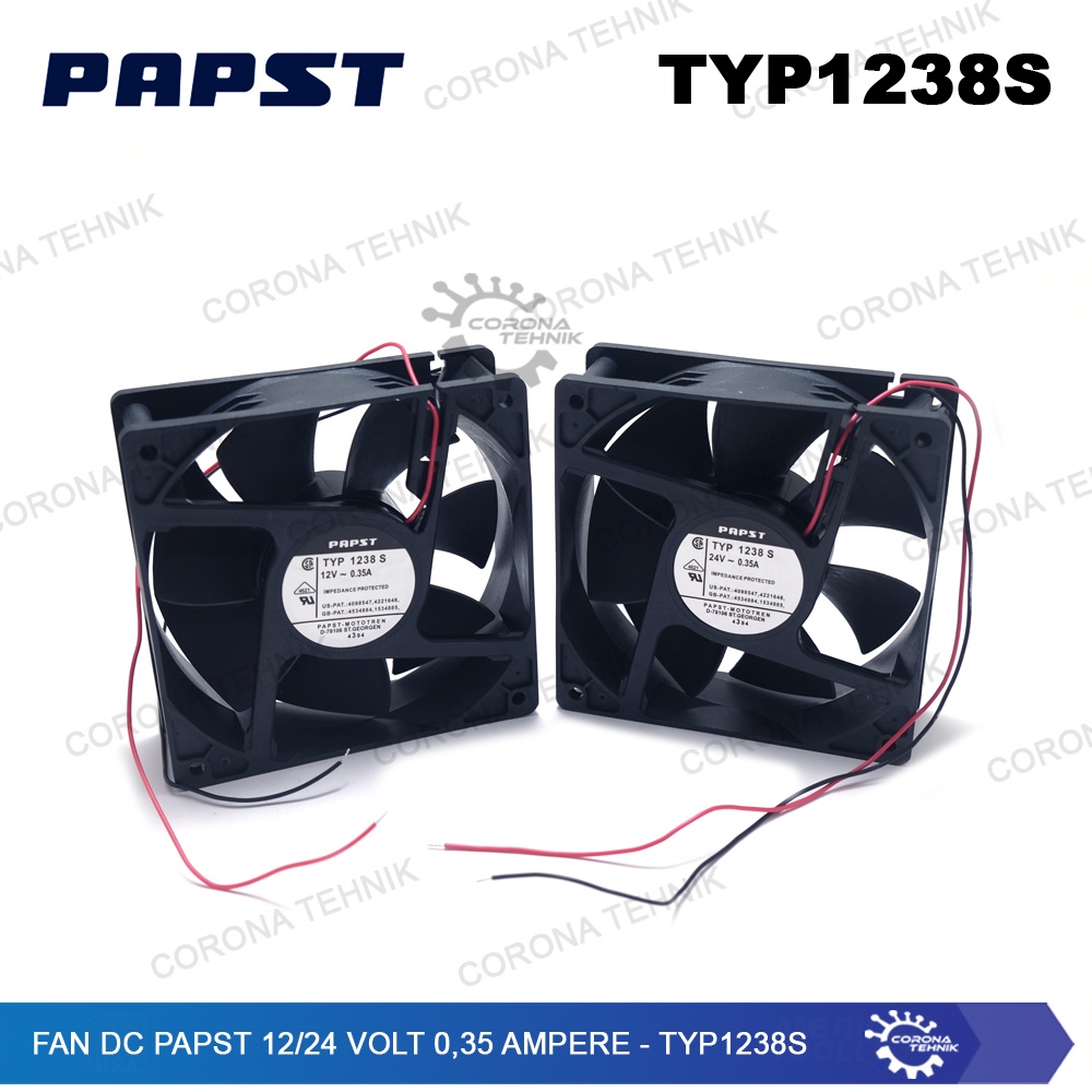 TYP1238S - Fan DC PAPST 12/24 Volt 0,35 Ampere