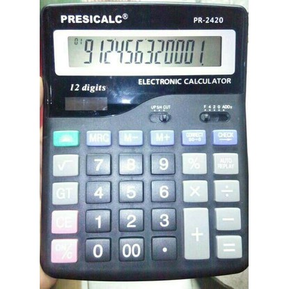 Alat Mnghitung Kalkulator Presicalc PR-2420 12 Digit+Sinar Ultraviolet