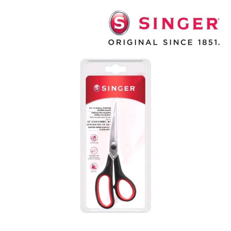 

SINGER 8.5" Gunting Potong Bahan Kain Merk SINGER 8.5" All Purpose Scissors