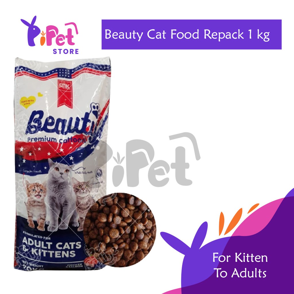 Beauty premium cat food 1000 gram sekelas maxi protein 32% | Shopee