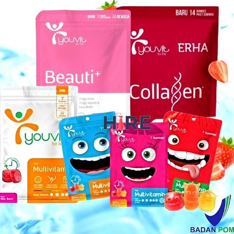 YOUVIT SERIES MULTIVITAMIN DEWASA ANAK OMEGA COLLAGEN BEAUTI GUMMY