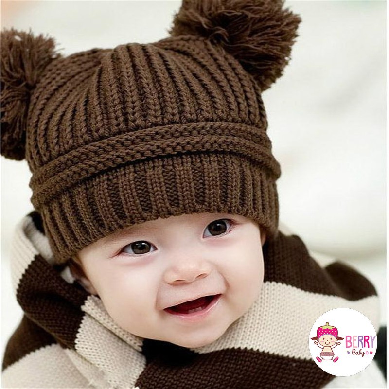 Berry Mart Topi Rajut Korea Bayi Impor Bear Berry Mart