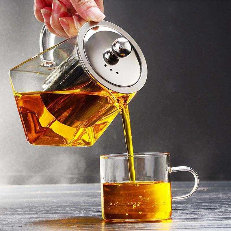 Tea Pot Pitcher Gelas Kaca Tahan Panas Plus Saringan Stainles Teh Cina Borosilicate Glass Tea Maker Teapot