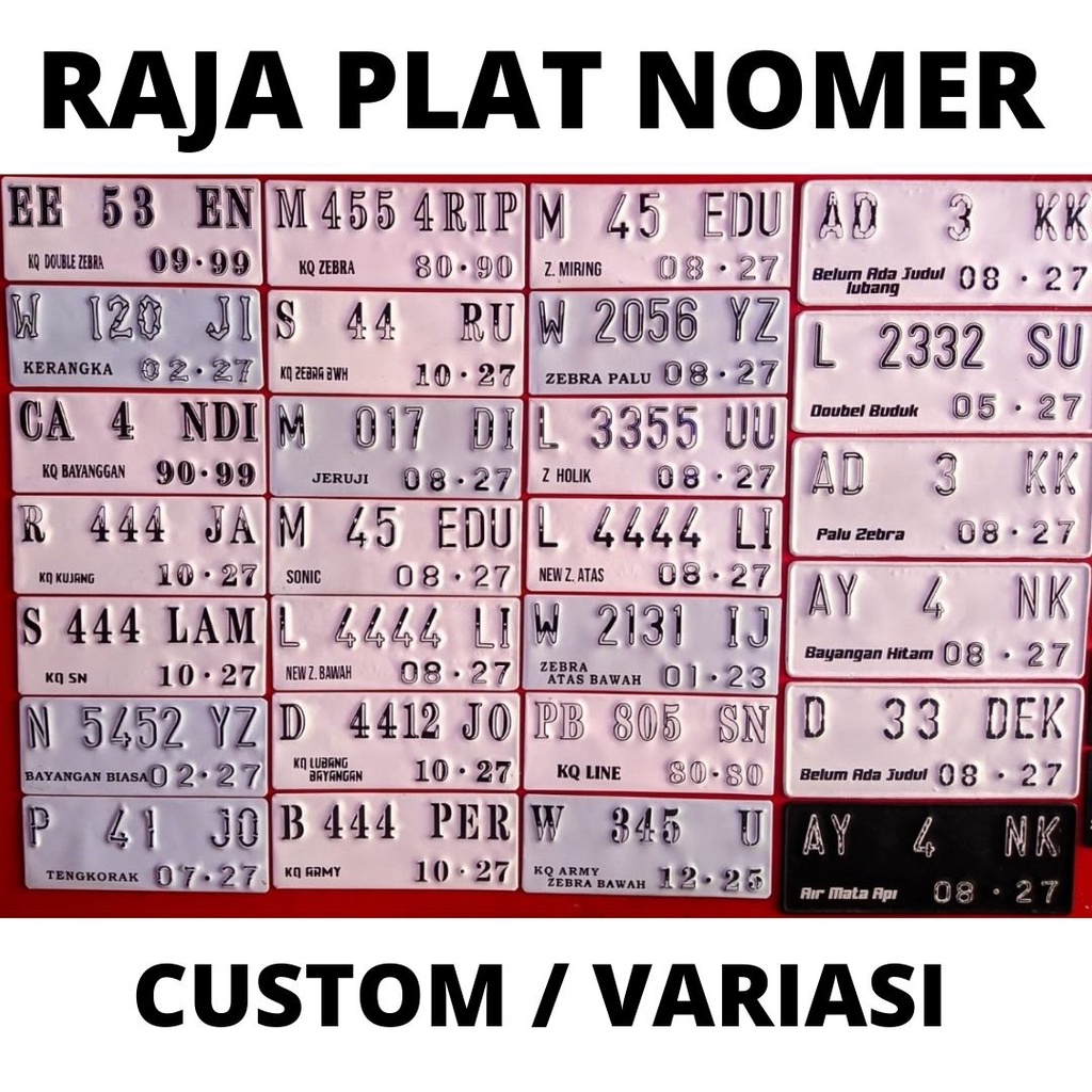 PLAT NOMOR MOTOR MODEL TERBARU PUTIH MODIF MURAH