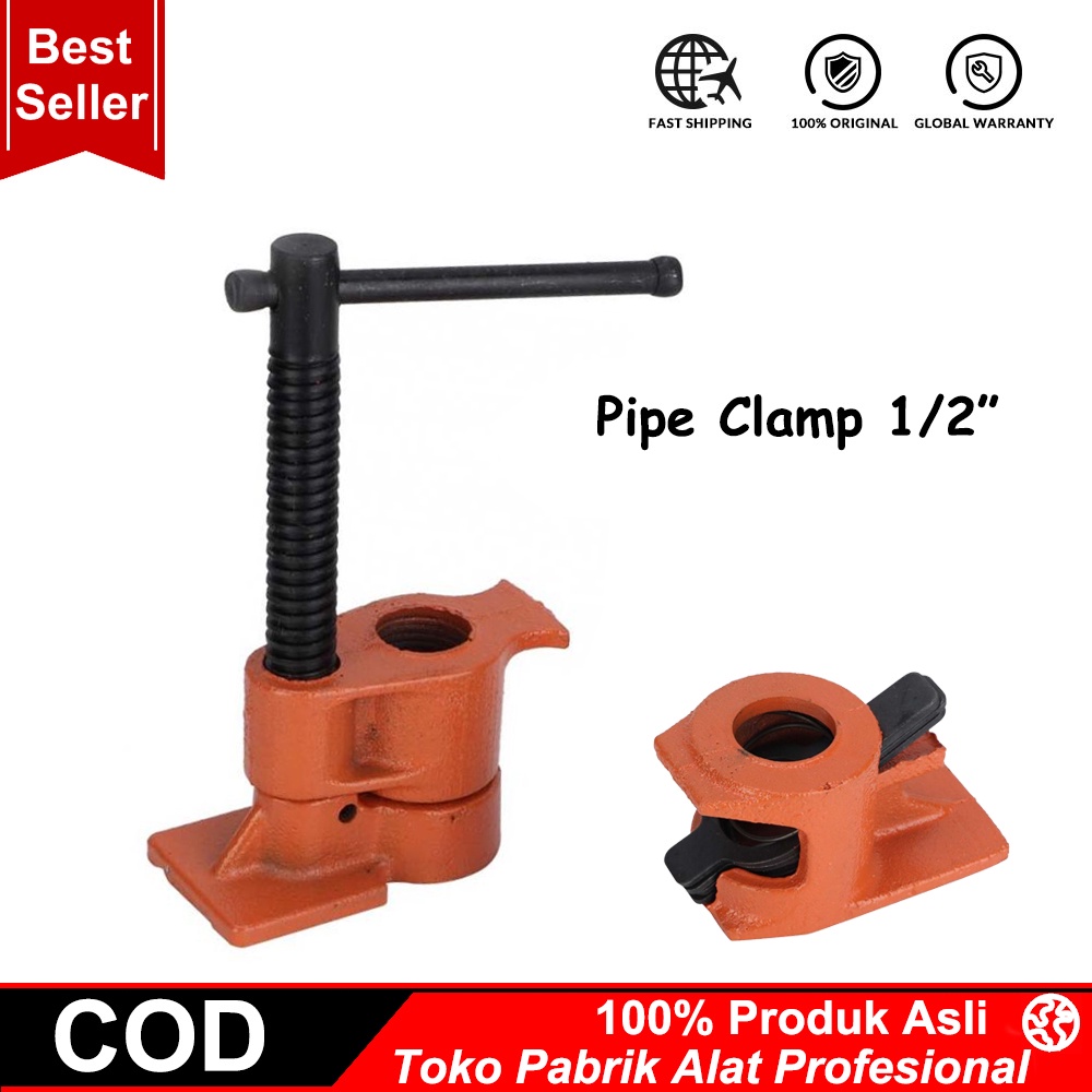 Catok Pipa Klem 1/2 inch/ Pipe Clamp Catok Penjepit 0.5&quot;/ Pipe Clamp Fixture 1/2&quot; Catok Papan