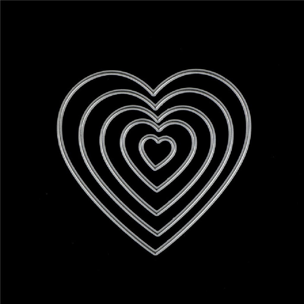 [justbuyingg.id] 5Pcs Love Heart Design Metal Cutting Die For DIY Scrapbooking Album Paper Cards ID