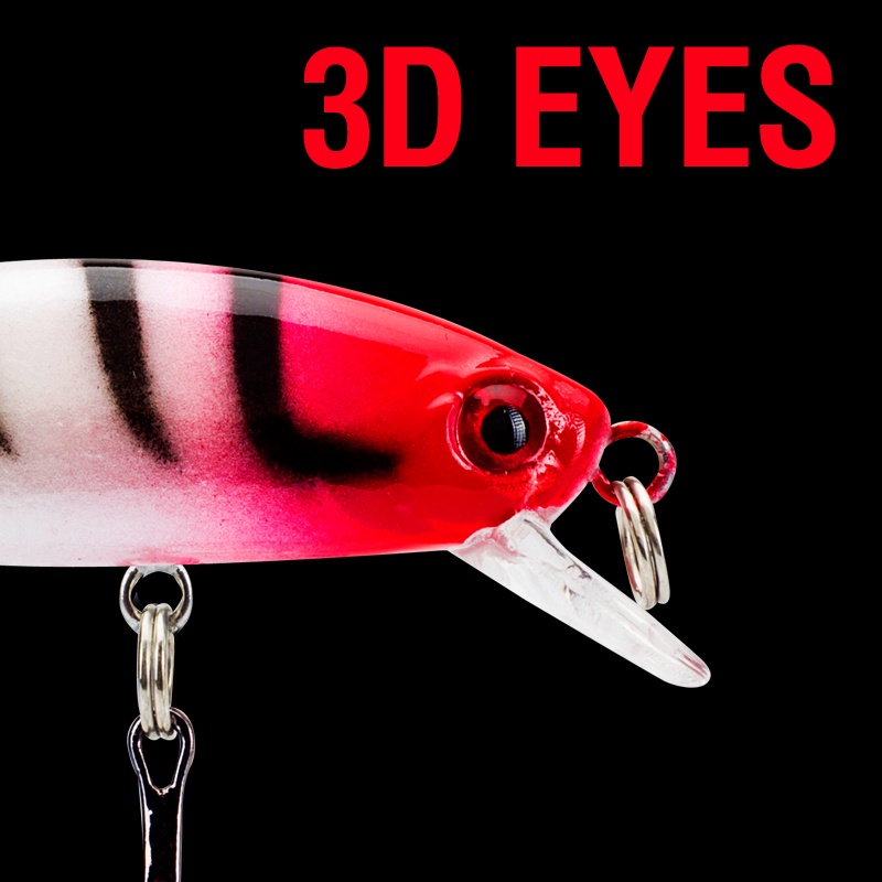 5pcs / Kotak Umpan Pancing Ikan Minnow Mata 3D 1.6g / 7.8g / 5g / 6g / 7g 5 Warna