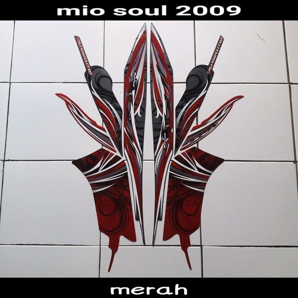 stiker Motor mio soul 2009 merah