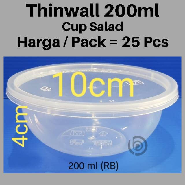 Thinwall 200ml Rb Cup Salad 200ml Cup Puding 200ml Shopee Indonesia