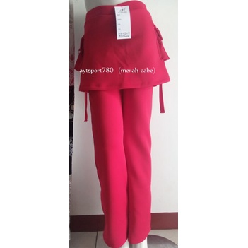 celana senam zumbo/aerobic zumbo/celana senam wanita/celana rok kantong wanita/celana olahraga/cbr rok kantong/bawahan olahraga/celana panjang/celana panjang rok/cod/bayar di tempat/terlaris/siap di kirim/populer-Merah