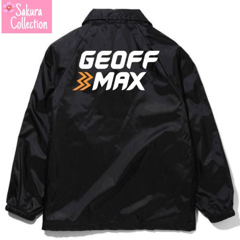 Jaket Coach brand GEOFFMAX GMX logo tulisan musik metal VINTAGE bootleg concept design Jacket parasut waterproof pria wanita unisex taslan polos hitam windbreakers outdoor indoor windbreaker olahraga pelatih oversize termurah terlaris BEST SELLER vintage