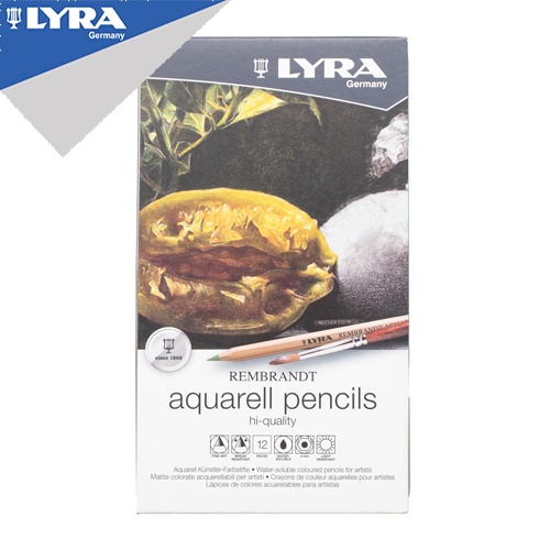 

Lyra Pensil Warna Cat Air Premium / Watercolor Pencil Rembrandt Aquarell Set 12 Warna - Mudah Larut